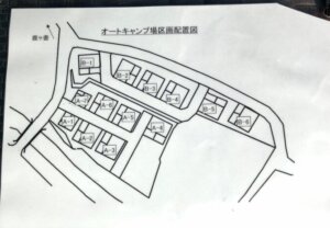 鹿ケ壺オートキャンプ場の区画配置図